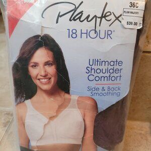 Playtex 18 Hour Ultimate Shoulder Comfort Bra Size 36C Plum